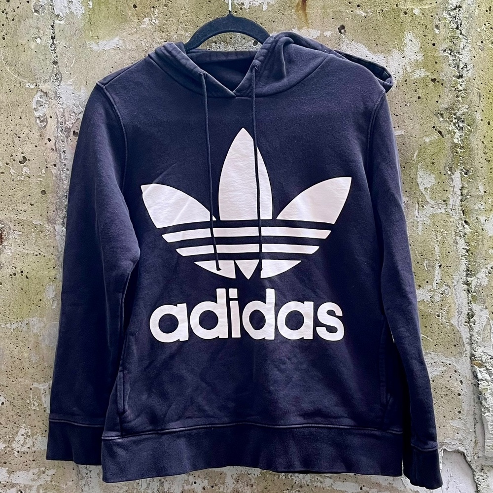 ✨3 for $50✨ Adidas Originals Trefoil Hoodie / Sweatshirt, Black / White, Small